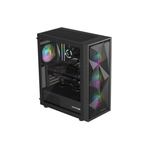 Gabinete PC Genesis Diaxid 605 ARGB Midi Tower Preto com RGB e Alta Compatibilidade