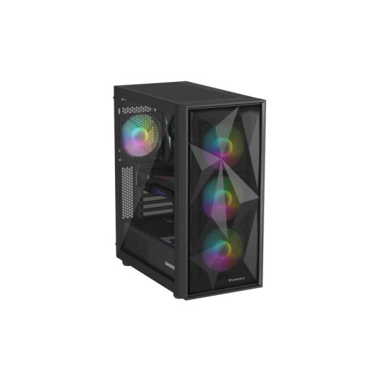 Gabinete PC Genesis Diaxid 605 ARGB Midi Tower Preto com RGB e Alta Compatibilidade