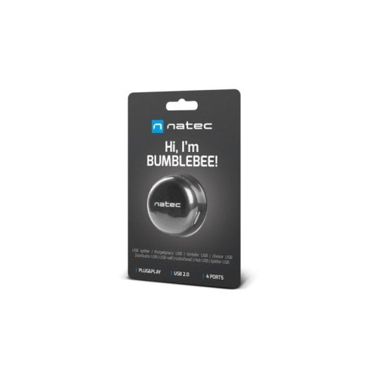 Hub NATEC 4 puertos USB 2.0 480 Mbit/s modelo Bumblebee extras cable corto