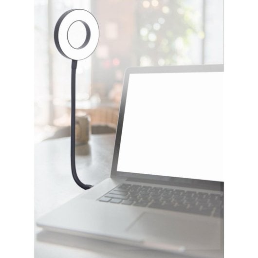 Anel de Luz LED USB Gembird NL-LEDRING-01 Braço Flexível Preto Branco