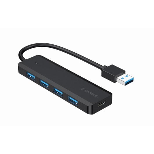 Hub Gembird 4 puertos 5Gbps modelo UHB-U3P4P-02 USB 3.2 Gen 1 compacto negro