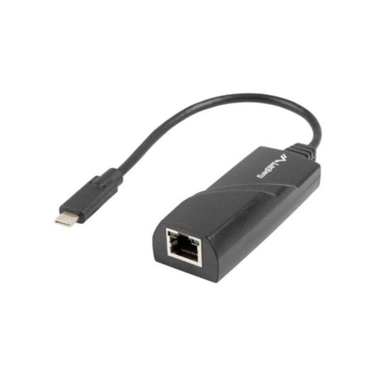 Adapter Lanberg NC-1000-02 USB Type-C zu RJ-45 Gigabit Ethernet 0,15m Schwarz