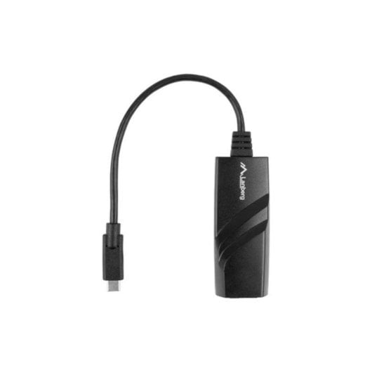 Adapter Lanberg NC-1000-02 USB Type-C zu RJ-45 Gigabit Ethernet 0,15m Schwarz