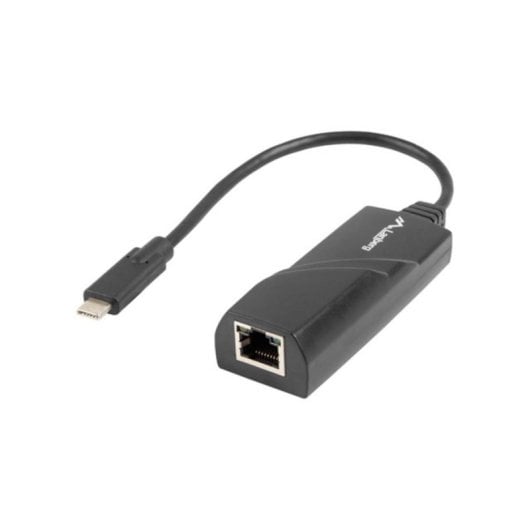 Adapter Lanberg NC-1000-02 USB Type-C zu RJ-45 Gigabit Ethernet 0,15m Schwarz