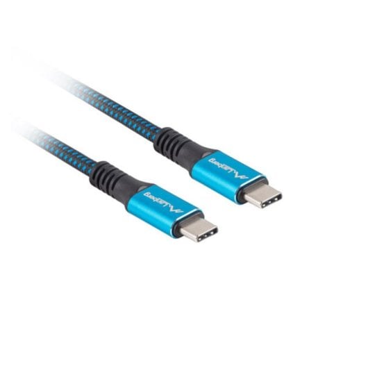 Cabo Lanberg USB4 Gen 2x2 0,5 m USB C para USB C 40 Gbit/s Preto Azul