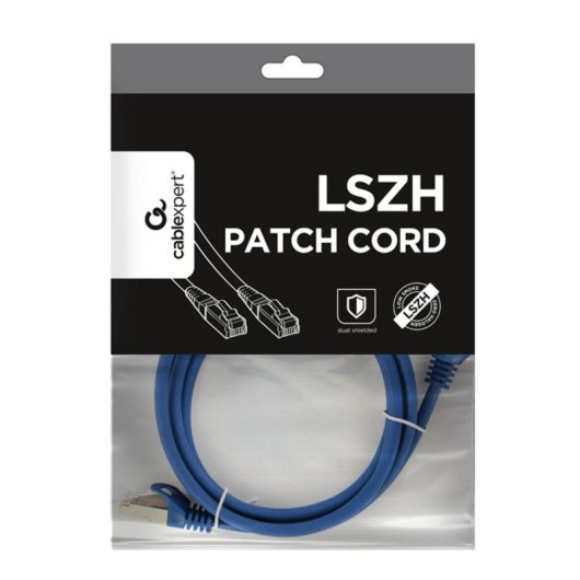 Cable de red Gembird PP6A-LSZHCU-B-1.5M 1,5m Cat6a RJ-45 Azul LSZH chapado en oro