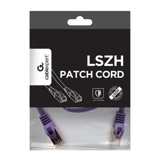 Netzwerkkabel Gembird PP6A-LSZHCU-V-0.5M Cat6a S/FTP RJ-45 Violett LSZH
