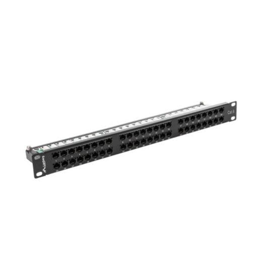 Patch Panel Lanberg PPU6-1048-B 1U 48 Puertos Cat6a Blindado Metal Negro