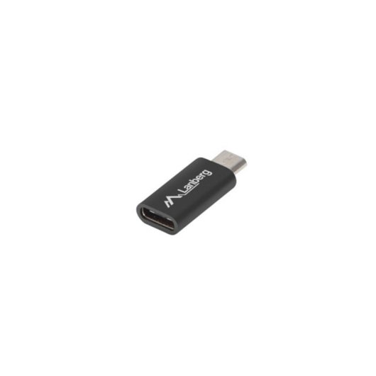 Adaptador Lanberg AD-UC-UM-01 Micro-USB 2.0 B a USB Type-C Níquel Negro