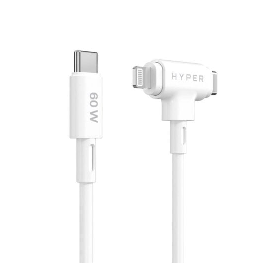 Cable HYPER HyperJuice 1,5m USB C a USB C/Lightning USB 2.0 Blanco