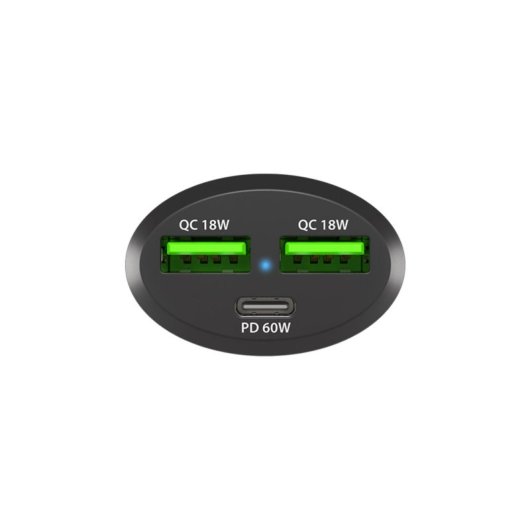 Cargador de coche Natec Coney USB-C 20V carga rápida protección múltiple negro