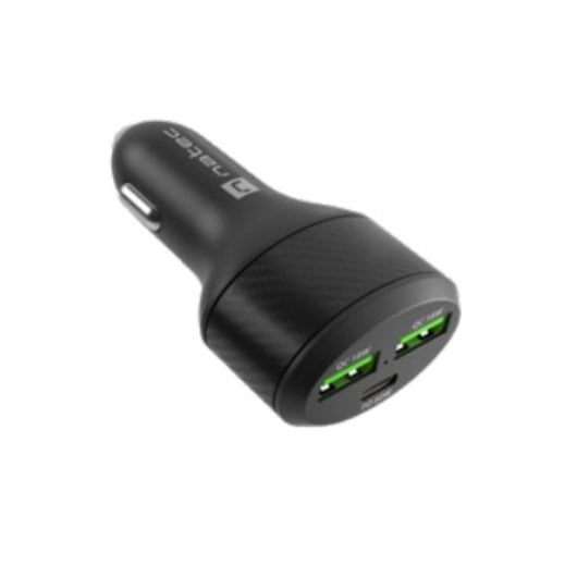 Cargador de coche Natec Coney USB-C 20V carga rápida protección múltiple negro