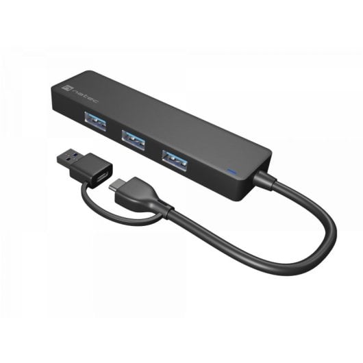 Hub NATEC Mayfly USB 3.2 Gen 1 + Gen 2 5000 Mbit/s 2 Porte Nero 0,15 m