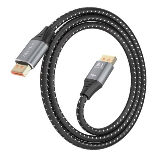 Cable DisplayPort Aisens A158-0901 2.1 80Gbps 16K 1m Blindado OFC Negro
