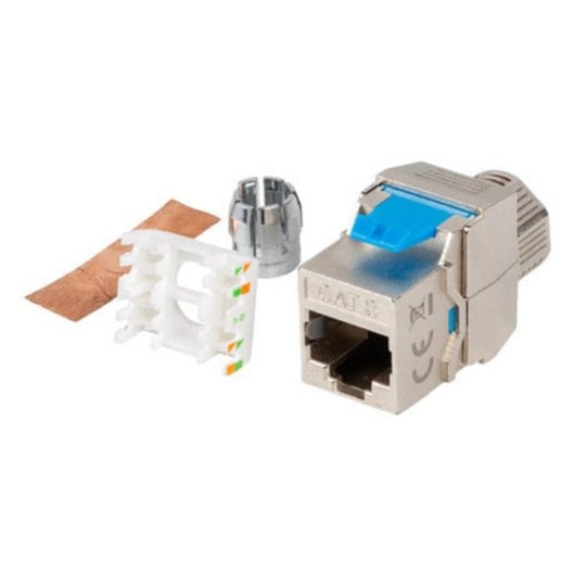 Conector RJ-45 Lanberg KSF8-4000 Hembra Plano Azul Plata LSA Fósforo/Bronce