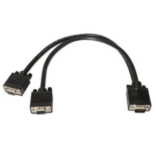 Câble SVGA AISENS A113-0081 0,45m Duplicateur de Signal 2048x1536 Noir