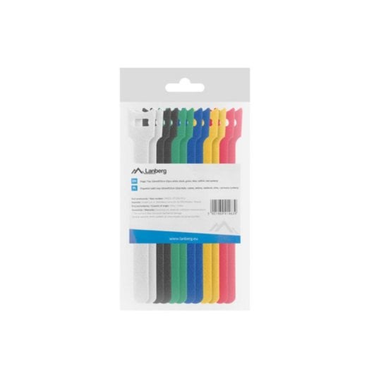 Bridas Lanberg ORG01-MT150-MC6 Adherentes pour Câbles en Toile 150 mm, 12 pièces