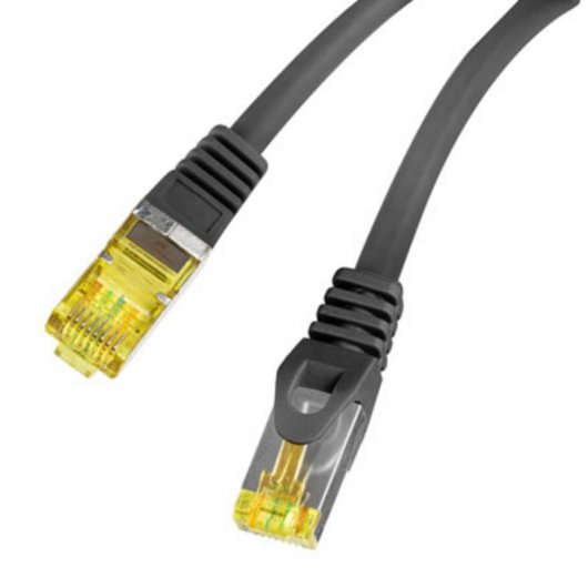 Cabo de Rede Lanberg PCF6A-10CU-0150-BK 1,5m Cat6a S/FTP Preto Alto Desempenho