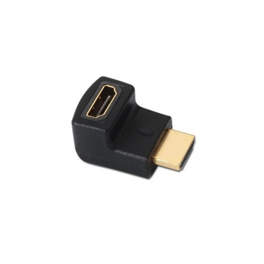 Adaptador HDMI Aisens A121-0124 Macho-Hembra Acodado Negro RoHS Espacios Reducidos