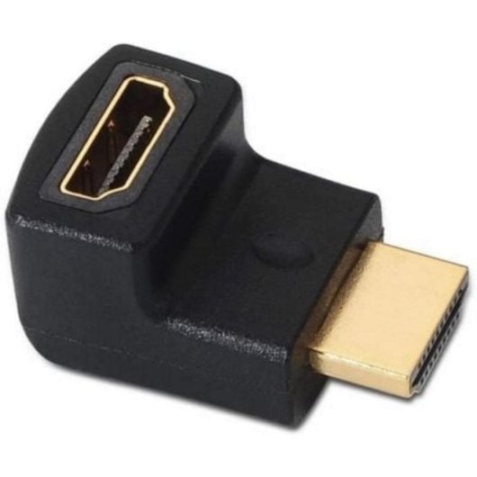 Adaptador HDMI Aisens A121-0124 Macho-Hembra Acodado Negro RoHS Espacios Reducidos