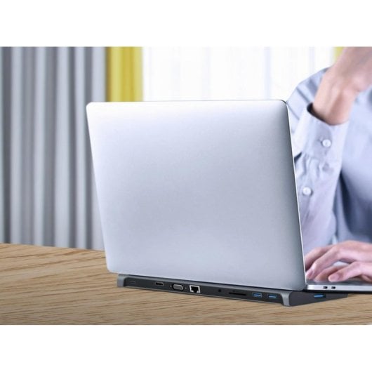 Hub Gembird 6 puertos USB-C 5Gbps modelo A-CM-COMBO10-01 Extras HDMI 4K, LAN Gigabit, SD, carga 87W