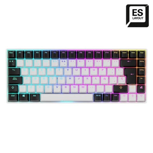 Teclado mecánico Sharkoon SKILLER SGK50 S3 Layout QWERTY Blanco RGB 75%