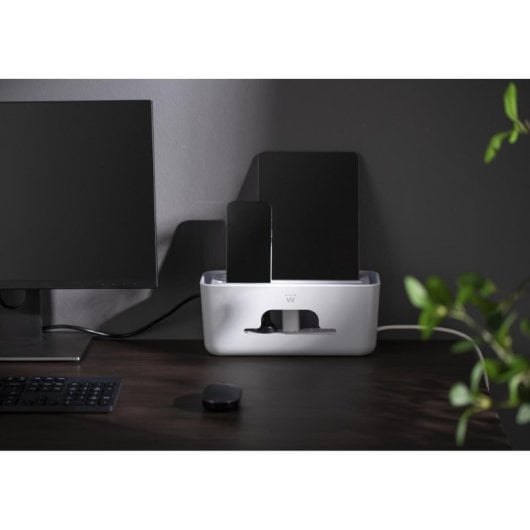 Caja organizadora de cables Ewent EW1569 ABS soporte tabletas ventilación 30,7x13,5x13cm blanca