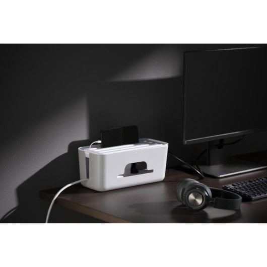 Caja organizadora de cables Ewent EW1569 ABS soporte tabletas ventilación 30,7x13,5x13cm blanca