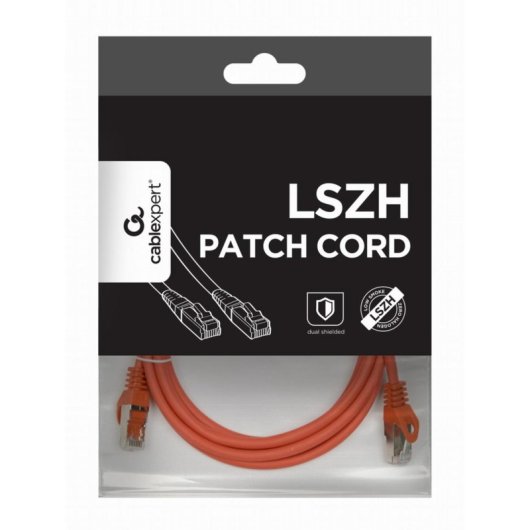 Cable de red Gembird PP6A-LSZHCU-R-2M Cat6a S/FTP 2m blindaje foil oro rojo LSZH