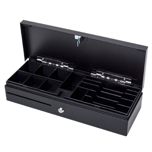 Cajón de efectivo Mustek LB-170A Acero inoxidable Negro automático y manual 460x170x100mm