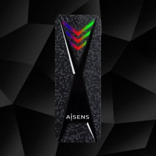 Caja externa SSD M.2 NVMe Aisens ASM2-RGB013B USB 3.2 Gen2 RGB Sin Tornillos ABS Negra