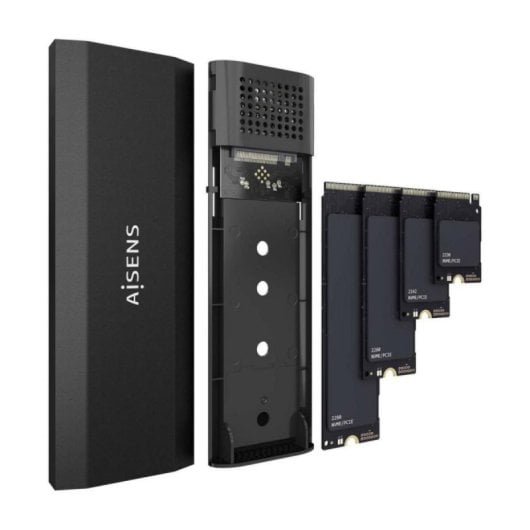 Caja Externa SSD M.2 NVMe Aisens ASM2-028B USB 3.2 Gen2 Aluminio Sin Tornillos Negra