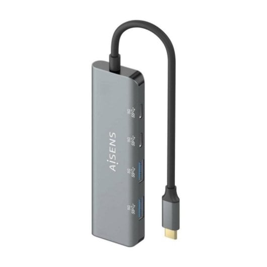 Hub AISENS A109-0763 4 Ports USB 3.2 Gen1 5Gbps Aluminium Gris 15cm
