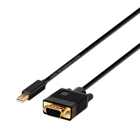 Adattatore video Aisens A125-0362 Mini DisplayPort VGA 2m Oro 24K Nero