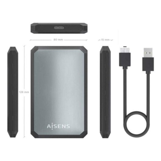 Boîtier Externe AISENS ASE-2529B SATA 2,5" USB 3.0/3.1 Gen1, 5 Gbit/s, Montage sans Outil