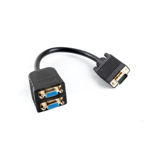 Adaptador VGA Lanberg AD-0020-BK 0.2m Macho a 2x VGA Hembra Negro