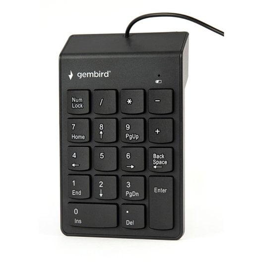 Teclado numérico de tijera Gembird KPD-U-03 USB 18 teclas Smart Numlock Negro