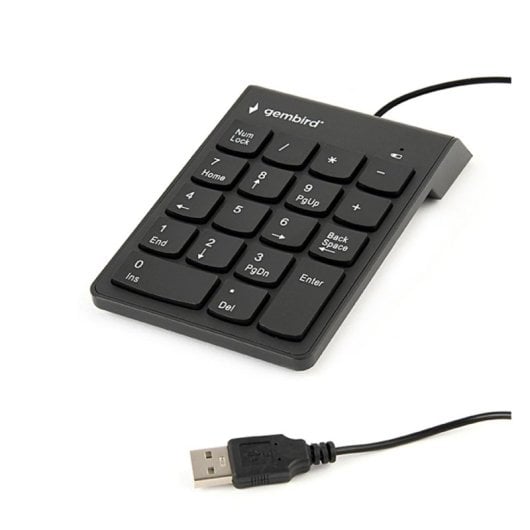 Teclado numérico de tijera Gembird KPD-U-03 USB 18 teclas Smart Numlock Negro