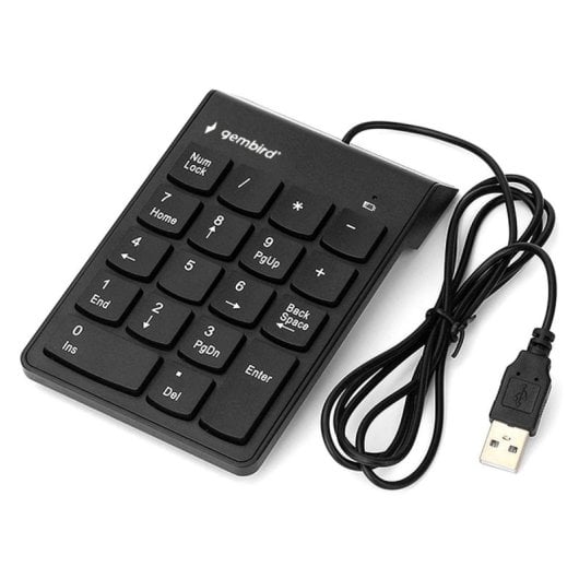 Teclado numérico de tijera Gembird KPD-U-03 USB 18 teclas Smart Numlock Negro