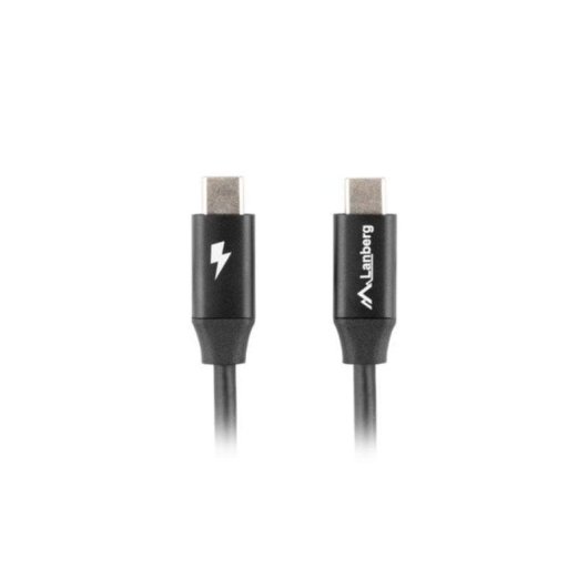 USB-C Kabel Lanberg CA-CMCM-40CU-0010-BK 1m Schwarz vergoldete Kontakte