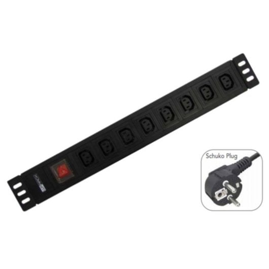 Régua de tomadas WP Merchandise WP WPN-PDU-G05-08 8 tomadas IEC alumínio interruptor proteção