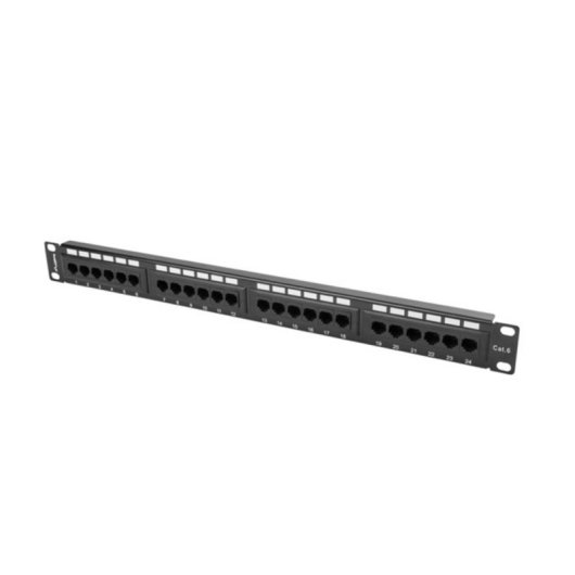 Panel de Conexión Lanberg PPU6-1024-B 1U Metálico Negro 445mm Rack