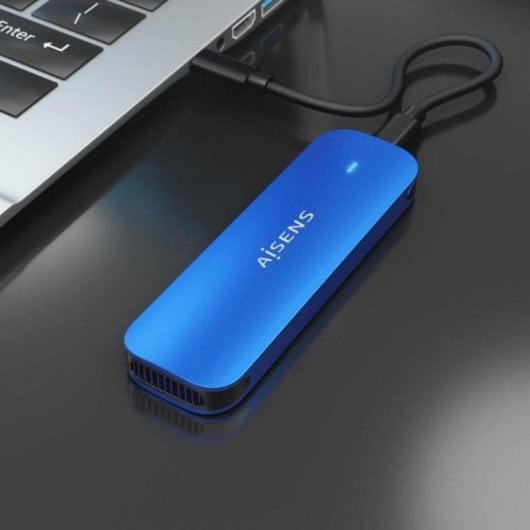 Caja externa SSD M.2 NVMe AISENS ASM2-026BLU USB 3.2 Gen2 Aluminio Sin Tornillos Azul