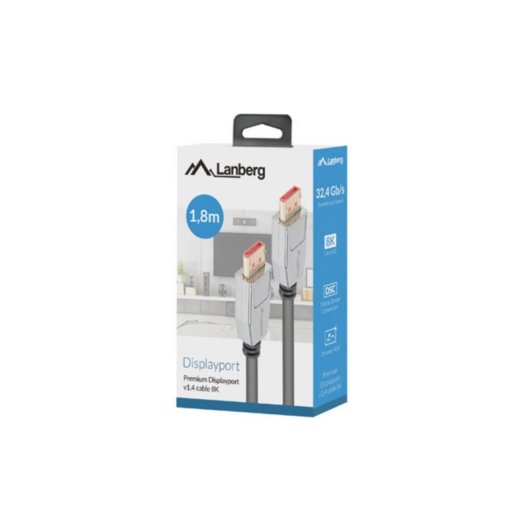 Cavo DisplayPort Lanberg CA-DPDP-20CU-0018-BK 1,8 m 7680 x 4320 Pixeles Cavo DisplayPort Lanberg CA-DPDP-20CU-0018-BK 1,8 m 7680 x 4320 Pixeles