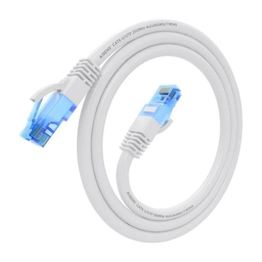 Cable de Red AISENS A135-0818 Cat.6 UTP AWG26 CCA 75cm Blanco 1000Mbps RJ45
