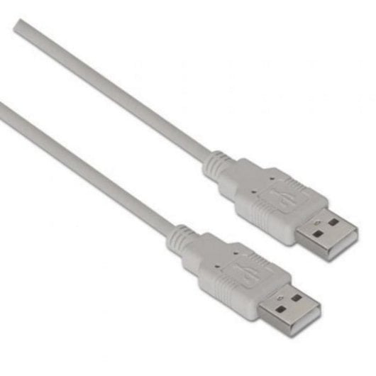 Câble USB 2.0 Aisens A101-0021 1m A Macho à A Macho Beige 60Mbps 2.5W