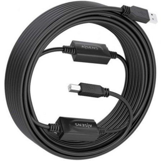 Cable USB Aisens A101-0906 15m Double Amplificateur Noir