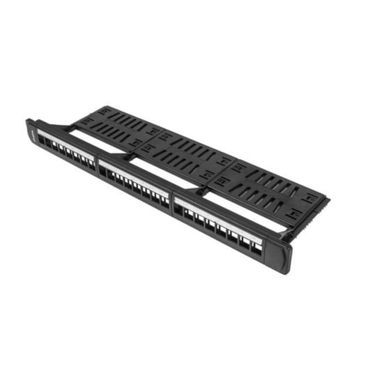 Pannello patch singolo Lanberg PPKS-1124-B ABS 1U nero rack 19"