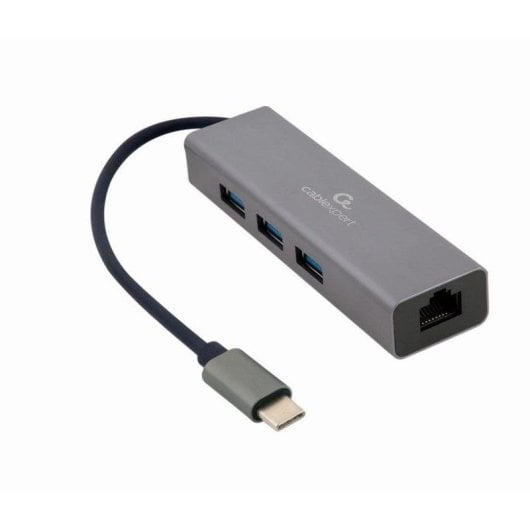 Station d'accueil Gembird A-CMU3-LAN-01 USB-C Gigabit 3xUSB 3.0 Métal Gris
