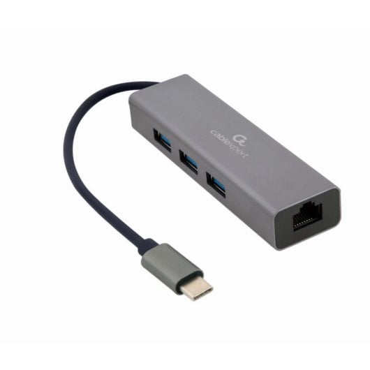 Adaptador de Rede Gigabit USB Tipo C Gembird A-CMU3-LAN-01 Metal 3 Portas USB 3.0